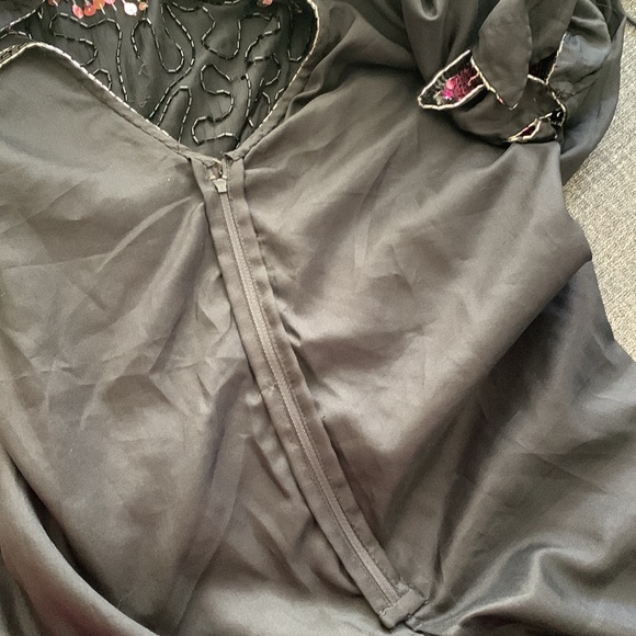 Laurence Kazar Black Pink Beaded Vintage dress - Picture 7 of 13